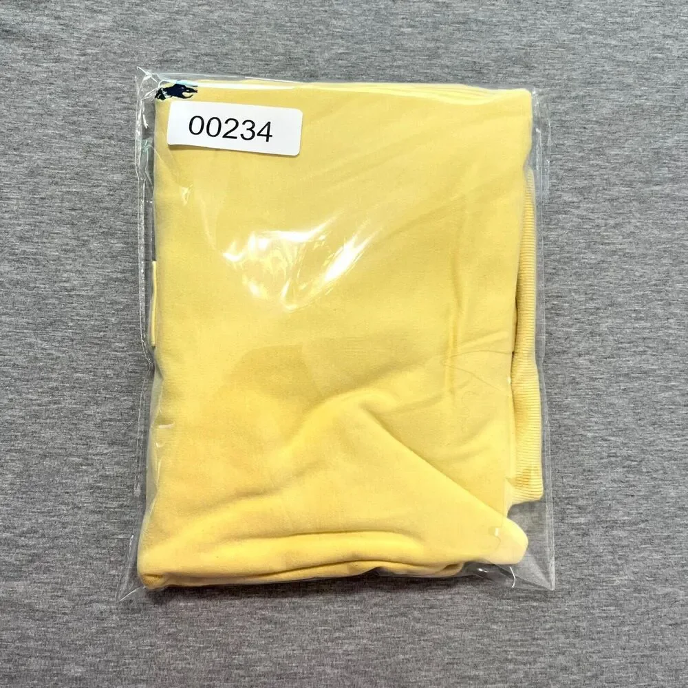 Ralph Lauren Polo Shirt Mens L Yellow Cotton Blue Label Short Sl Preppy Casual